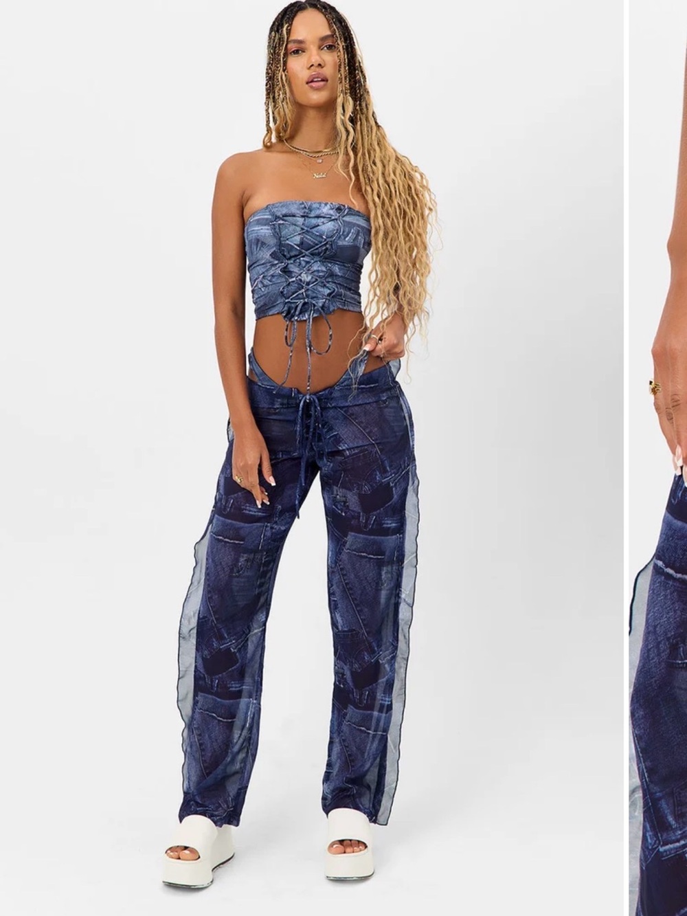 NWT Frankies Bikinis Molly Low Rise
Pants - Blue Jean SIZE S